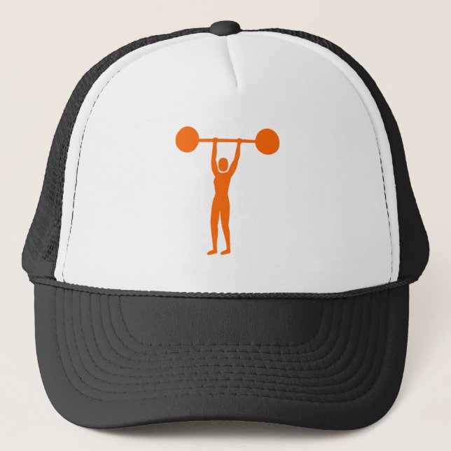 Gewichtsheben 02 - Orange Truckerkappe (Vorderseite)