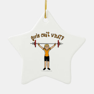 Gewichtslifter (Blondine) Keramikornament