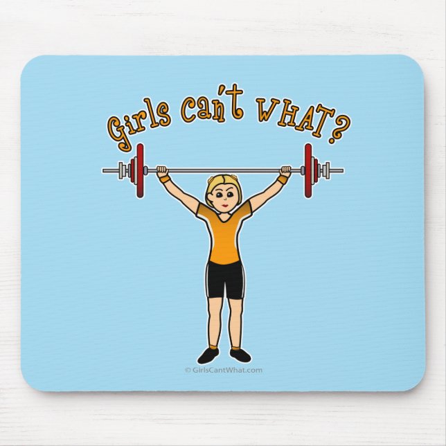 Gewichtslifter (Blondine) Mousepad (Vorne)