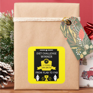 Gewichtsverlust - Begrüßung Quadratischer Aufkleber