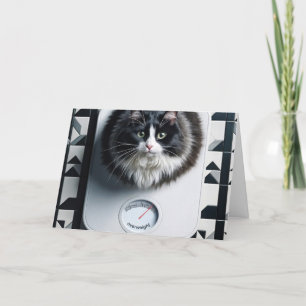 Gewichtsverlust Spaß Katze auf Skala Karte