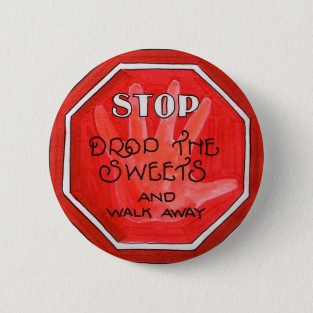 Gewichtsverlust-Stoppschild Button (Vorderseite)