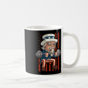 Gewichtszunahme Onkel Sam Patriotic 4. Juli Gym Kaffeetasse