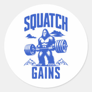 Gewichtszunahme Spaß mit monochromen Gym Runder Aufkleber