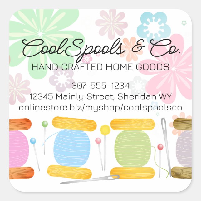 Gewindebohrer Nähen von Nahtspannfutterverpackunge Quadratischer Aufkleber (Vorderseite)