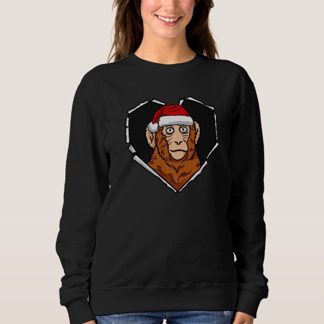 Gewindelwolke, Affengesicht mit Weihnachtsmütze Sweatshirt (Vorderseite)