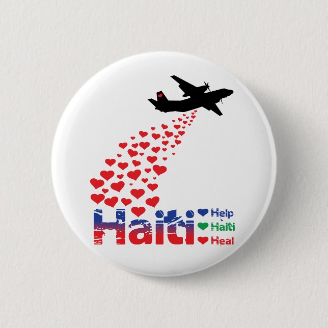 Gewinn für Haiti - Lufttropfen - Round Button (Vorderseite)