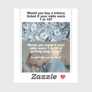 Gewinnchancen gegen lange Covid-Vinyl; Aufkleber