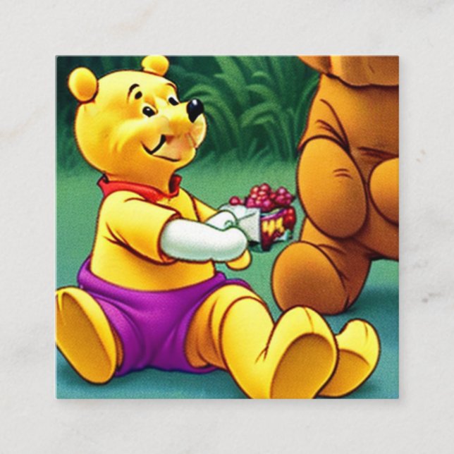 Gewinnen Sie das Pooh 2. Quadratische Visitenkarte (Vorderseite)