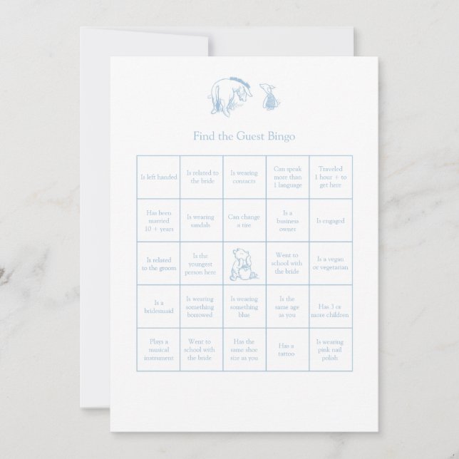Gewinnen Sie die Pooh Finden Sie die Guest Bingo C Einladung (Vorderseite)