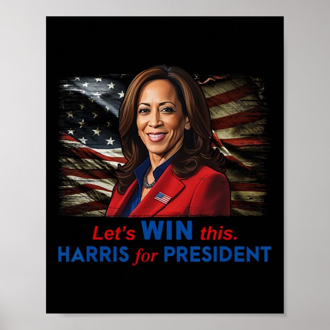 Gewinnen Sie dieses Harris für Präsident Kamala Ha Poster (Vorne)