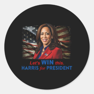 Gewinnen Sie dieses Harris für Präsident Kamala Ha Runder Aufkleber
