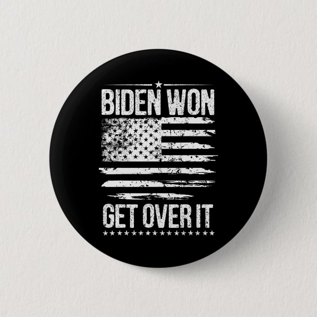 Gewinnen Sie sich über die Usa Flag Funny Biden Ha Button (Vorderseite)