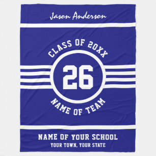 Gewinnender Spiel-Athleten-blaue und weiße Fleecedecke