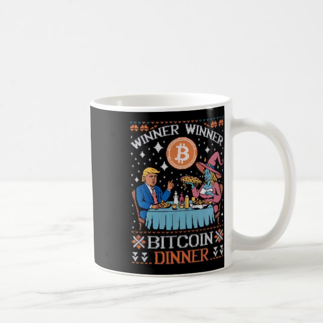 Gewinner Bitcoin Dinner Ugly Trump Xmas Sweat Kaffeetasse (Rechts)
