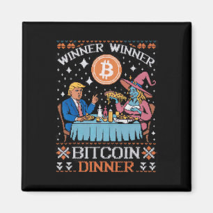 Gewinner Bitcoin Dinner Ugly Trump Xmas Sweat Magnet