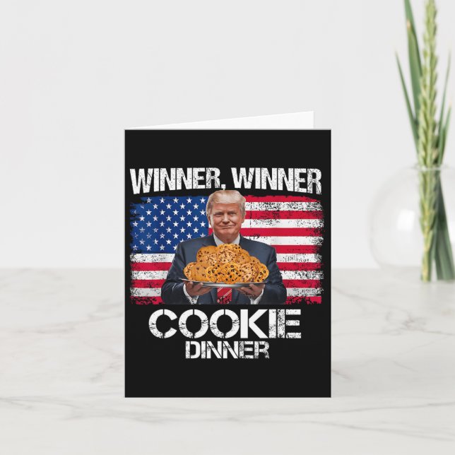 Gewinner Cookie Dinner Funny Trump 2024 47. Karte (Vorderseite)