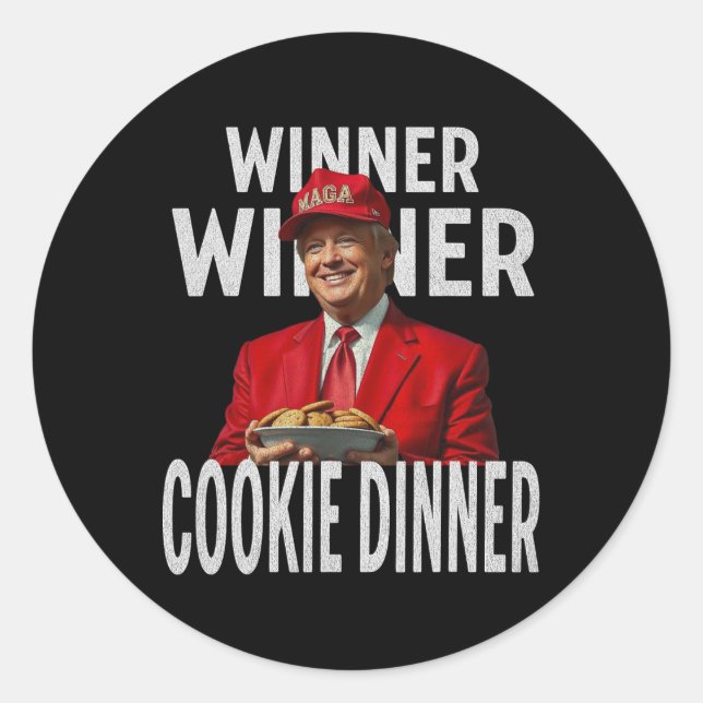 Gewinner Cookie Dinner Funny Trump 2024 47. Runder Aufkleber (Vorderseite)