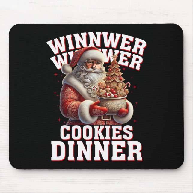 Gewinner Cookies Abendessen Santa Funny Trump Chr Mousepad (Vorne)