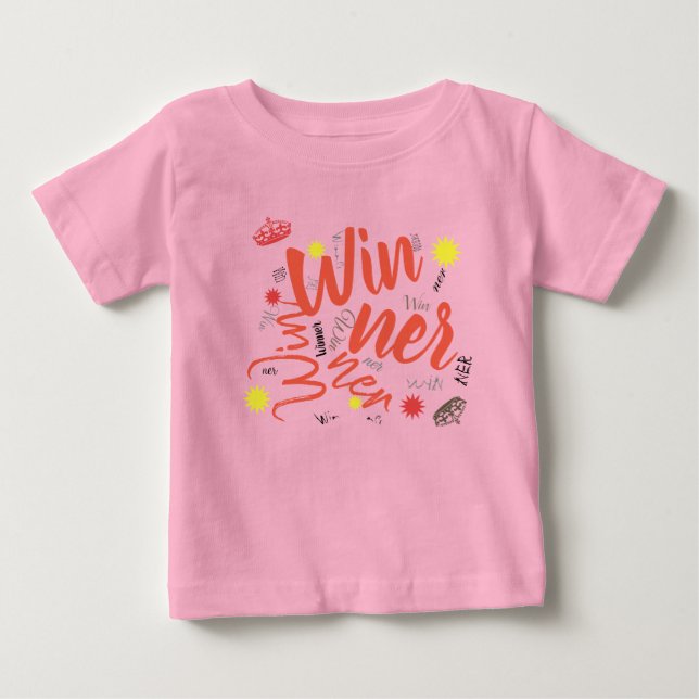 Gewinner Crown Star Kleinkind Top 3/4 Shirt (Vorderseite)