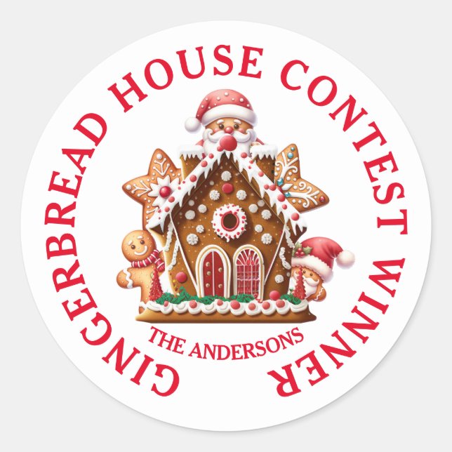 Gewinner des Gingerbreet House Contest Runder Aufkleber (Vorderseite)