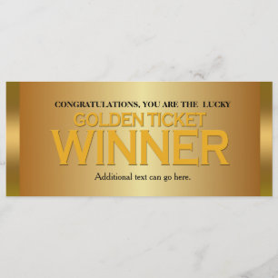 GEWINNER DES GOLDENEN TICKETS Geburtstagseinladung Einladung