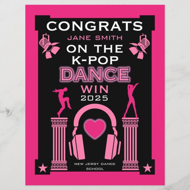 Gewinner des K-Pop Tanzwettbewerbs Glückwunsch (Vorderseite)