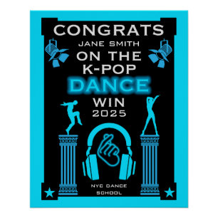 Gewinner des K-Pop Tanzwettbewerbs Glückwunsch Poster