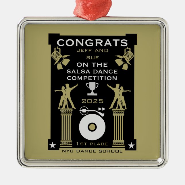 Gewinner des Salsa Dance Competition Ornament Aus Metall (Vorne)