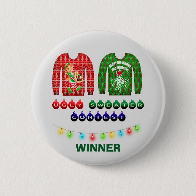 Gewinner des Uggge Christmas Sweater Wettbewerbs C Button (Vorderseite)