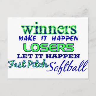 Gewinner....Fast Pitch Softball Postkarte