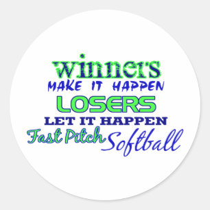 Gewinner....Fast Pitch Softball Runder Aufkleber