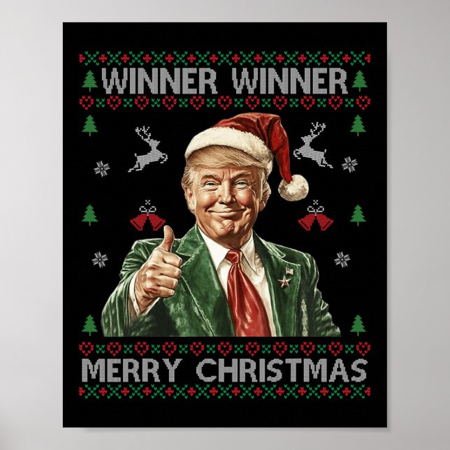 Gewinner Frohe Weihnachten Trump Santa Ugly Swe Poster (Vorne)
