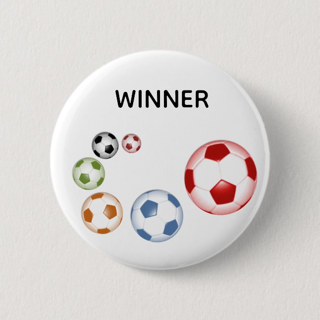 Gewinner Fußballbälle Button (Vorderseite)