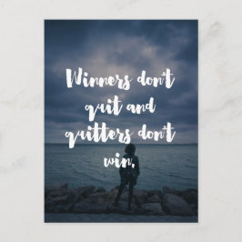 Gewinner geben nicht auf postkarte