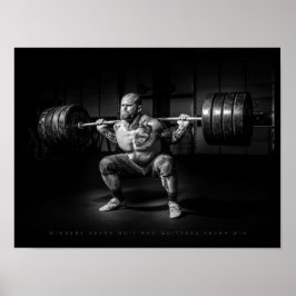 Gewinner geben nie auf | Motivierend Fitnessraum Poster