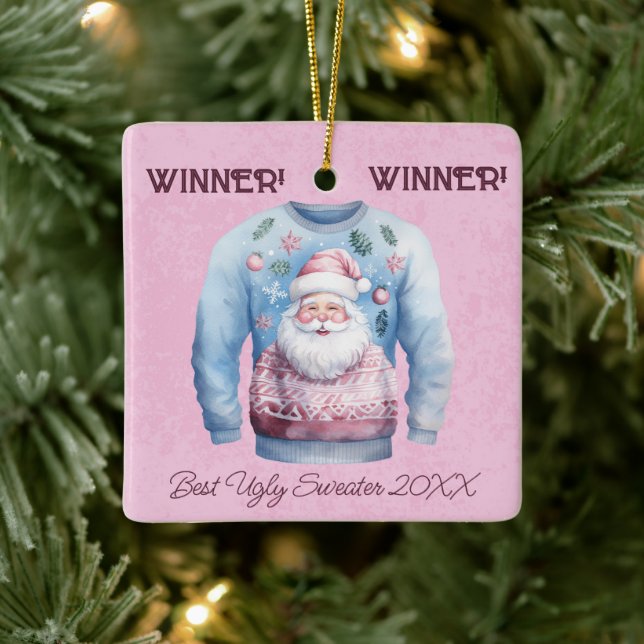 Gewinner! Gewinner! Bester Ugly Sweater von 20xx Keramikornament (Baum)