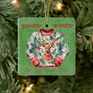 Gewinner! Gewinner! Bester Ugly Sweater von 20xx Keramikornament