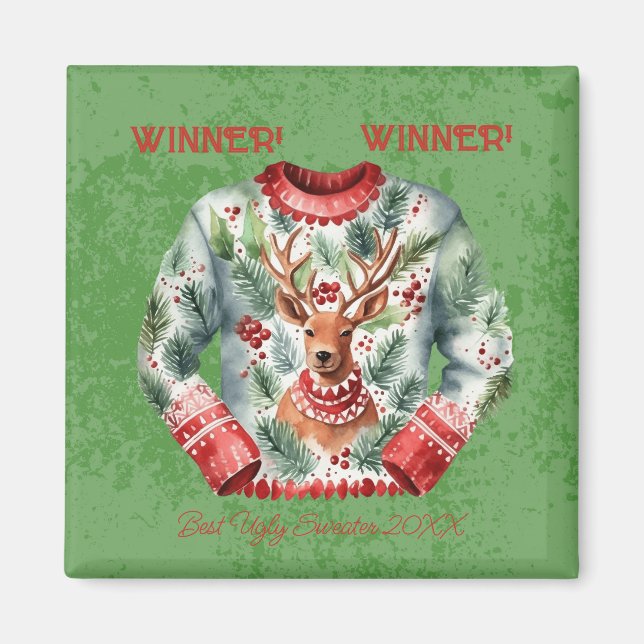 Gewinner! Gewinner! Bester Ugly Sweater von 20xx Magnet (Vorne)