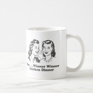 Gewinner Gewinner Hühnchen Abendessen Lustig Kaffeetasse