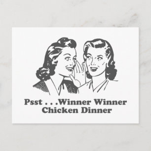 Gewinner Gewinner Hühnchen Abendessen Lustig Postkarte