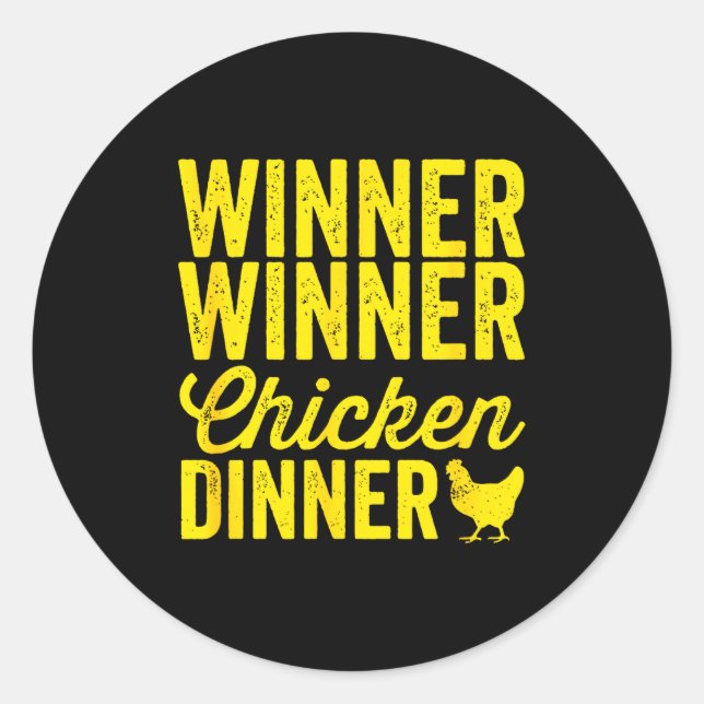 Gewinner Gewinner Hühnchen Abendessen Silhouette ( Runder Aufkleber (Vorderseite)