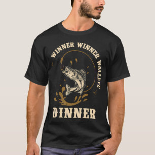 Gewinner Gewinner Walleye Abendessen Lustiger Ange T-Shirt
