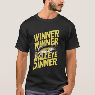 Gewinner Gewinner Walleye Abendessen Walleye Angle T-Shirt