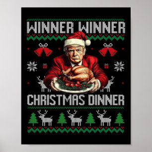 Gewinner Gewinner Weihnachtsessen Santa Trump Häss Poster