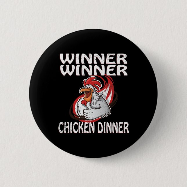 Gewinner Loser Video Game Chicken Dinner Game Play Button (Vorderseite)