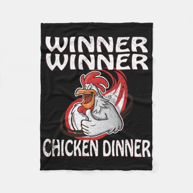 Gewinner Loser Video Game Chicken Dinner Game Play Fleecedecke (Vorderseite)