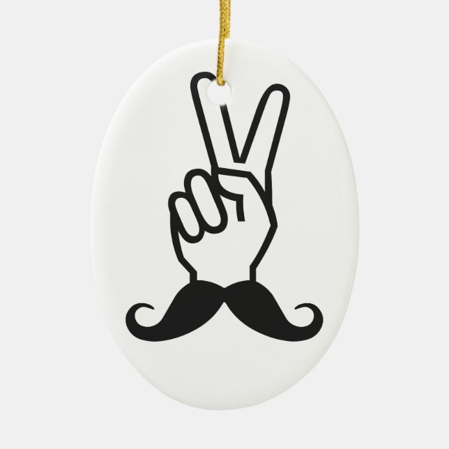 Gewinner Mustache benutzerdefinierte Farbschmuck Keramikornament (Vorne)