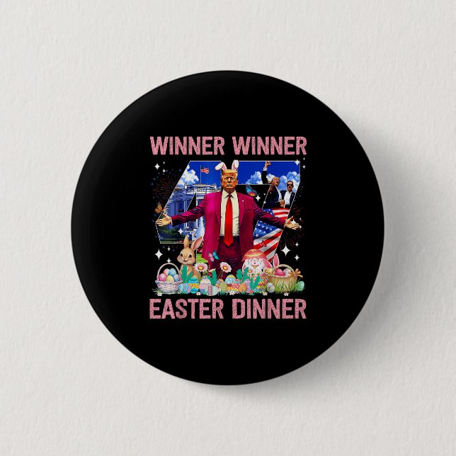 Gewinner Osteressen Trump Bunny Hunt Eggs Happy E Button (Vorderseite)