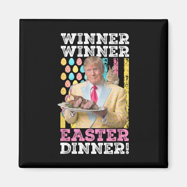Gewinner Osterfest Abendessen Trump Ostern Uns Magnet (Vorne)